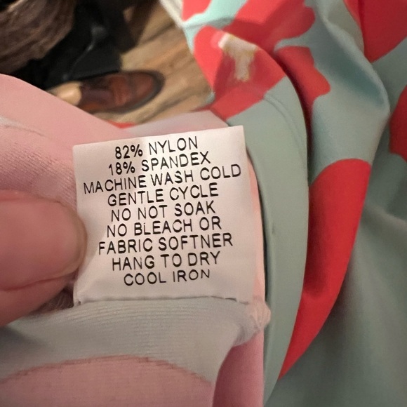 Britt tropical floral 3/4 sleeve nylon and spandex mini dress Made in the USA - Picture 10 of 10